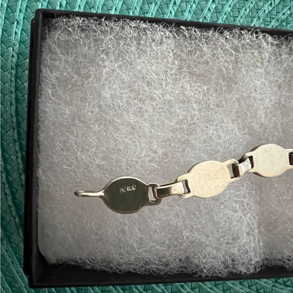 Sterling Silver .925 Blue Tiger Eye bracelet 7” - Picture 6 of 7